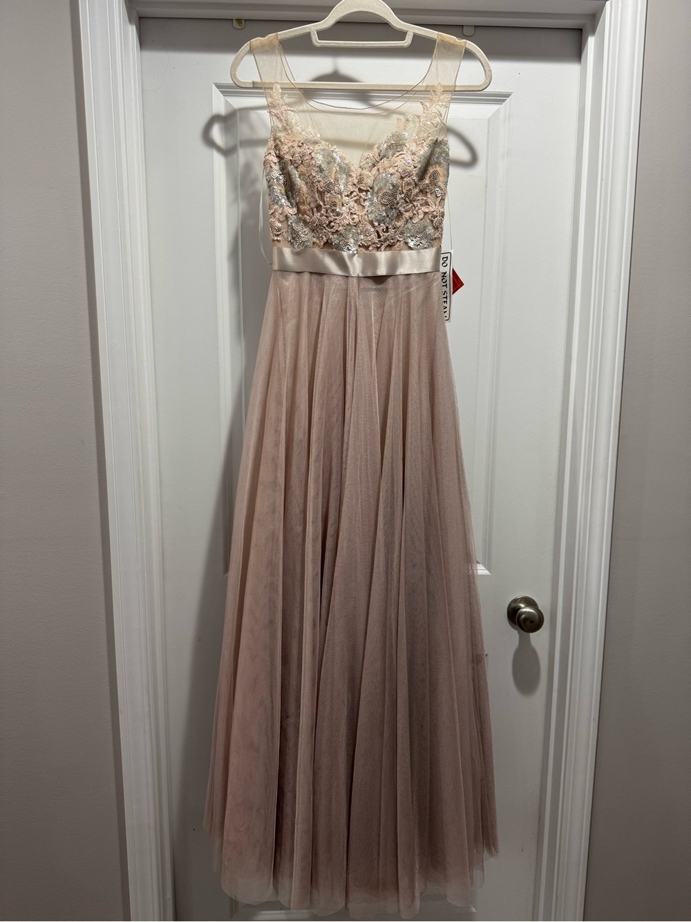Illusion Bodice Tulle Evening Gown